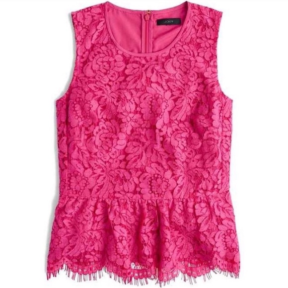 J. Crew Tops - J.Crew lace peplum sleeveless blouse